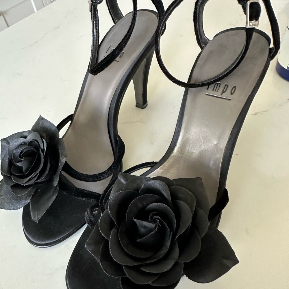 Impo Black Floral Heeled Sandals - Picture 6 of 8